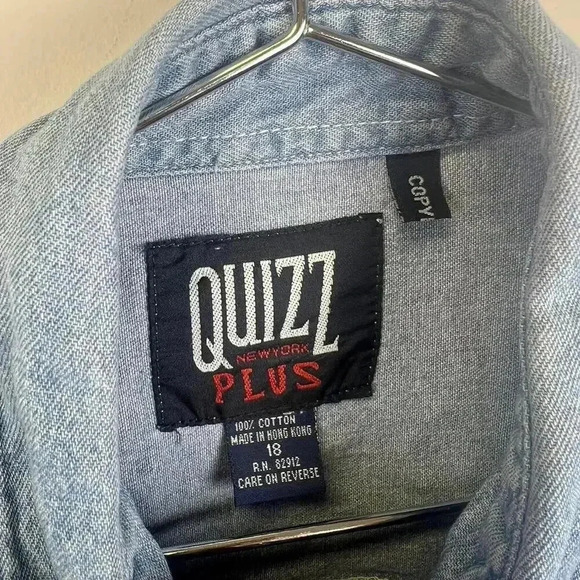 Vintage QUIZZ Denim Shirt with Embroidery Western - Picture 8 of 8